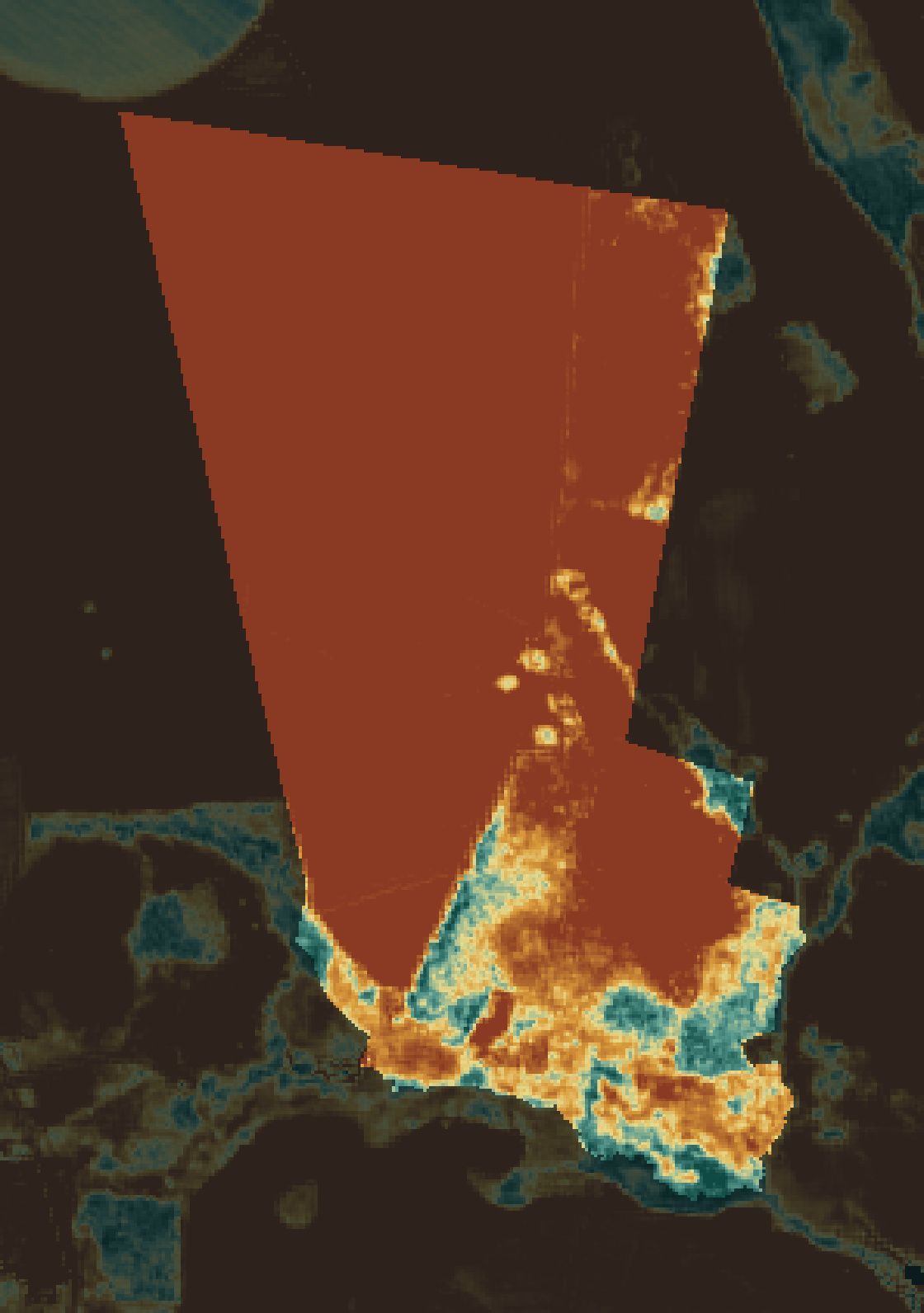Mapa NDMI da fazenda parceira em Unaí (MG).