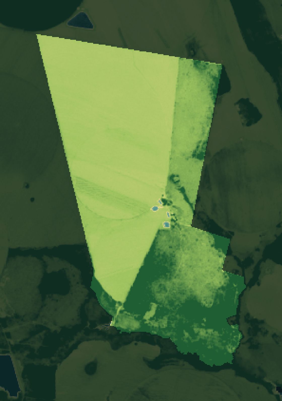 Mapa NDWI da fazenda parceira em Unaí (MG).